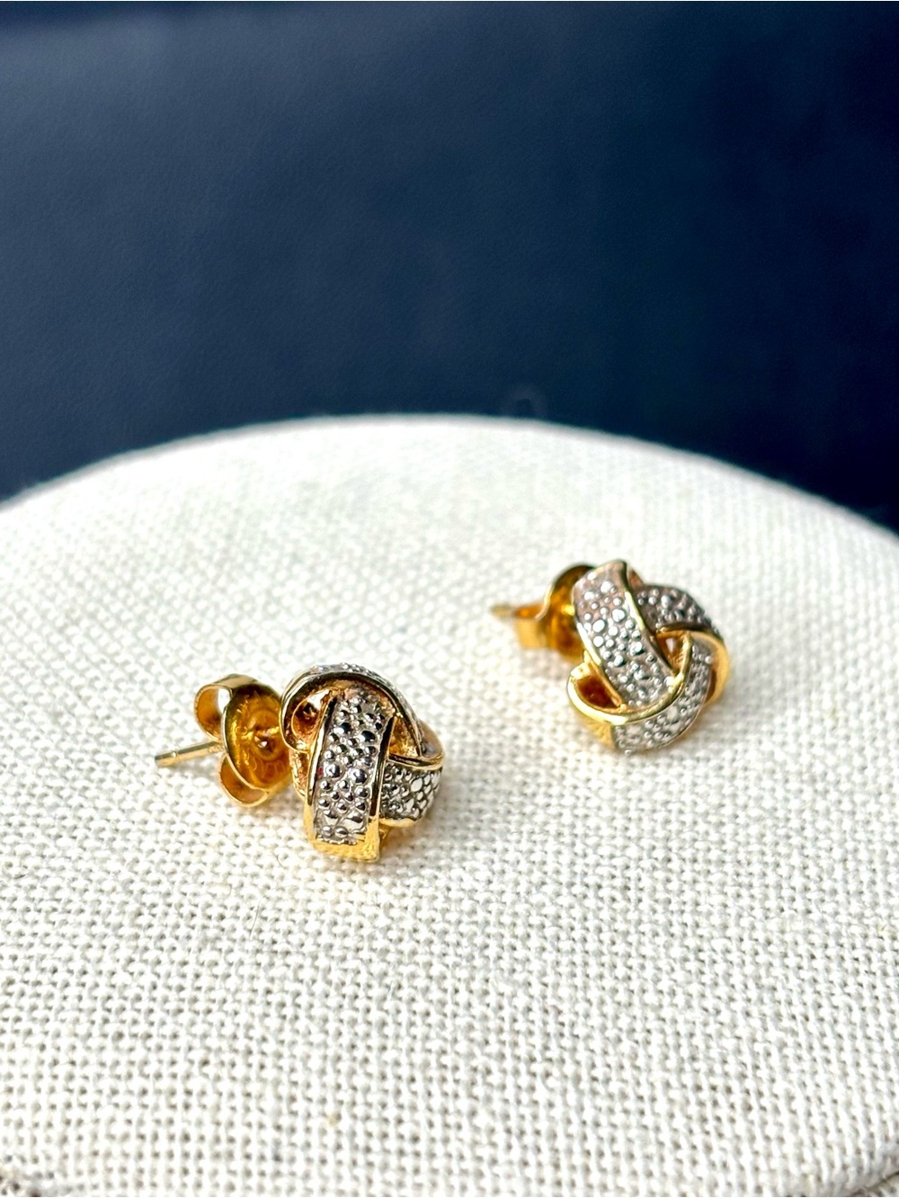 Vintage Robert Seemann Vermeil Sterling Infinity Knot Stud Earrings